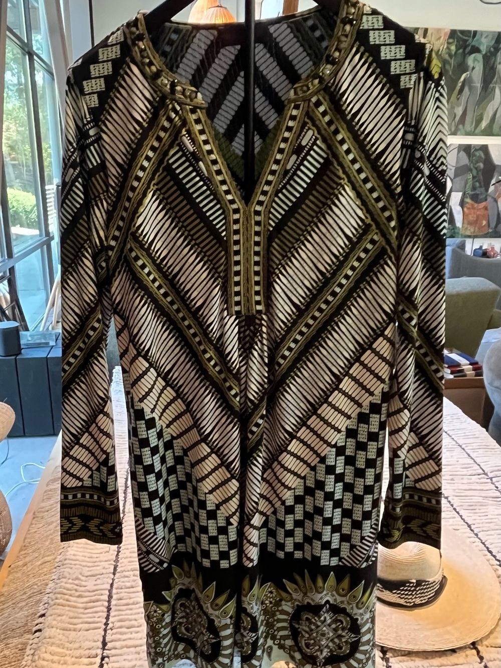 Hale Bob geometric print jersey shift dress - Large